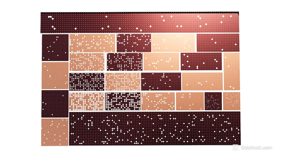 Modern Geometric Pattern Background Wall With Brown Beige Color Blocks And Textured Panels 3d model