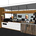 Modern Bubble Tea Shop Interior With Counter Drinks Display And Menu Posters