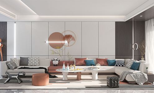 modern living room 3d model