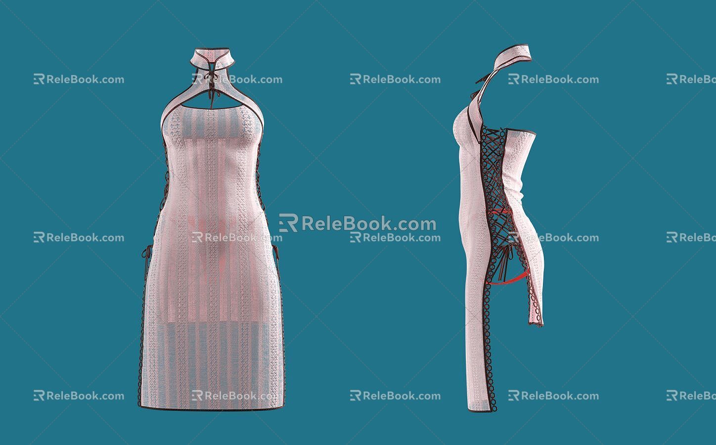 Ladies dress Ladies Women Sexy dress Skirt Clothing Costume Cheongsam 3d model