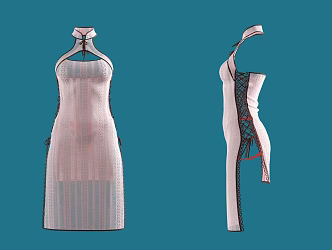 Ladies dress Ladies Women Sexy dress Skirt Clothing Costume Cheongsam 3d model
