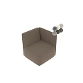 Comfortable Plush Cream Single Sofa With Modern Curved Armrest Design