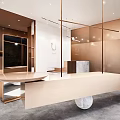 Modern Minimalist Clothing Store Interior With Glass Front Display Racks And Elegant Tones