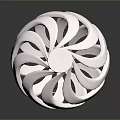 Stylish Modern Electronic Appliance Featuring Silver Spiral Design And Black Base