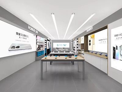 HOVIT Smart Headphone Store Interior With Display Counters And Product Displays 3d model