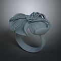 Elegant Flower Shaped Ring With Intricate Petal Design And Decorative Details