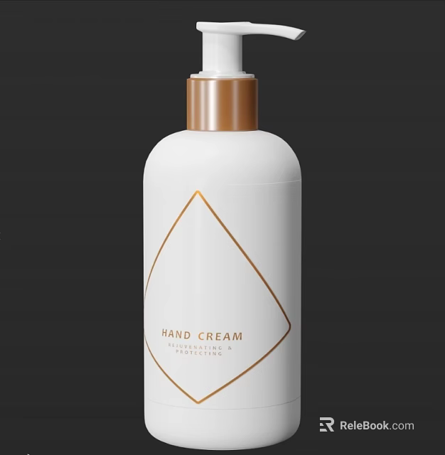 Luxury Hand Cream Cosmetics In White Bottle With Gold Diamond Design And Professional Line 3d model 