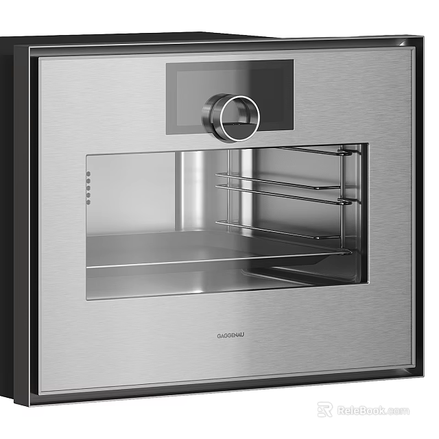 Sleek Built-in Oven Kitchen Appliance With Stainless Steel Design Control Panel And Interior Racks 3d model 