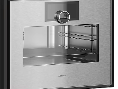 Sleek Built-in Oven Kitchen Appliance With Stainless Steel Design Control Panel And Interior Racks 3d model