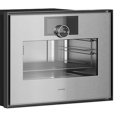 Sleek Built-in Oven Kitchen Appliance With Stainless Steel Design Control Panel And Interior Racks 3d model