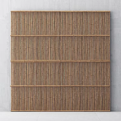 Modern Building Exterior Wall Design With Bamboo Slats Grille And Vertical Structure 3d model