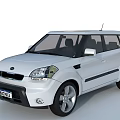 White Kia Soul Compact SUV With Boxy Design Black Accents And Silver Wheels