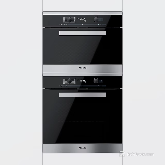 Haier Black Built In Double Oven With Control Panel For Modern Kitchen 3d model 