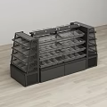 Snack Shop Black Display Shelves With Multiple Layers And Organized Racks 3d model