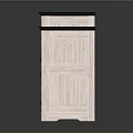 Modern High Cabinet With White Body Blue Decorative Panels And Geometric Patterns