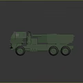 Six Wheel Green Military Truck With Heavy Duty Cargo Body And Cab Design