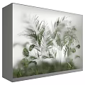 Modern Indoor Lightbox Decor Featuring Green Plants And Leafy Design Elements 3d model