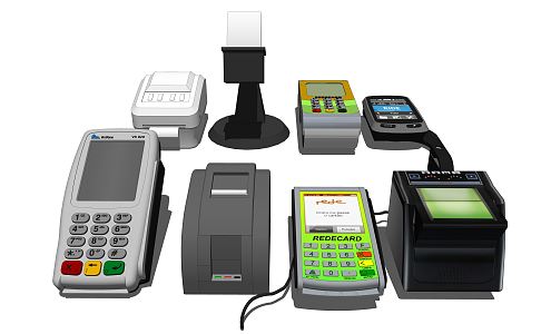 modern credit card machine payment machine 3d model