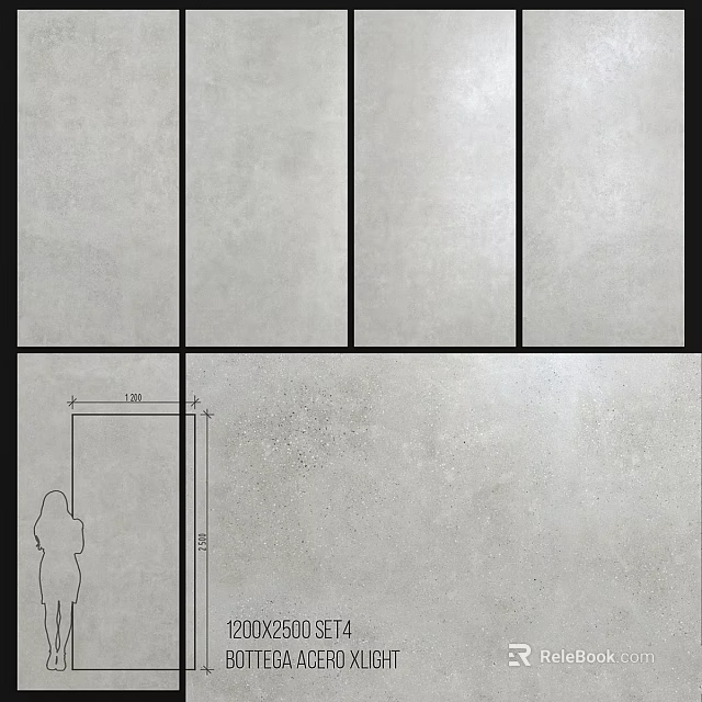 Gray Textured Building Components With Size Measurement And Design Details 3d model 