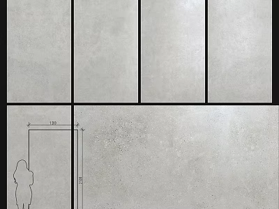 Gray Textured Building Components With Size Measurement And Design Details 3d model