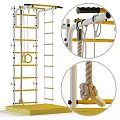 Sturdy Kids Bed Featuring Climbing Frame Ladder Rope and Hanging Rings for Indoor Play