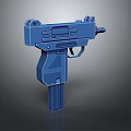 Blue Sci Fi Weapon Blaster 3D Model With Detailed Design And Glossy Surface 3d model
