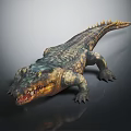 Realistic 3D Rendered Crocodile With Scaly Skin And Sharp Teeth On Dark Background 3d model