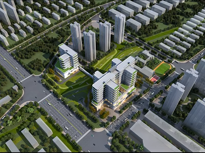 Hospital Outpatient Clinic In Urban Architectural Complex 3d model