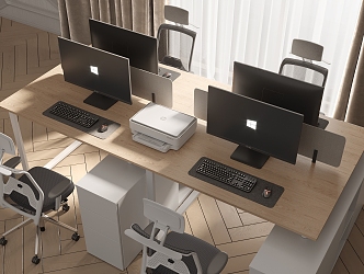 Office desk and chair combination 3d model