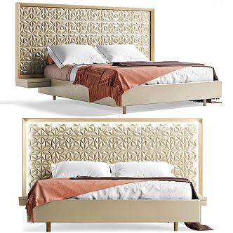 Middle Style Double Bedding 3d model