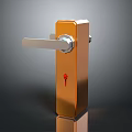 Orange Metal Door Lock Hardware Tool With Ergonomic Handle And Keyhole Design