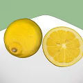 Fresh Bright Yellow Lemons Whole And Cut On White Plate Healthy Fruit