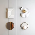 Modern Wall Decor With Geometric Marble And Metallic Circular Designs For Home