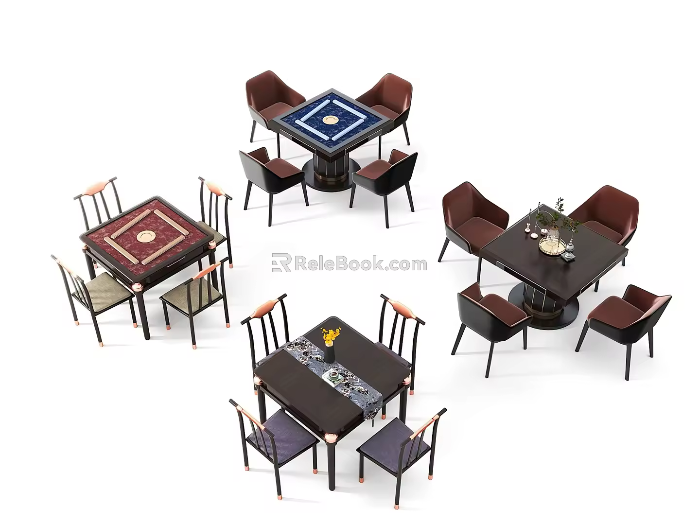 New Chinese Mahjong Table and Chair Mahjong Machine 3d model