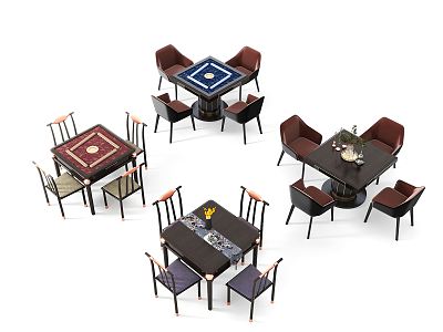 New Chinese Mahjong Table and Chair Mahjong Machine 3d model