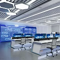 modern monitoring room 3d model