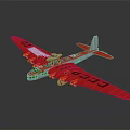 Red Passenger Aircraft Model With CCCP 86 Markings On Dark Surface Reflection 3d model