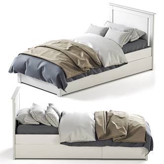 Modern Single Bed 3d model