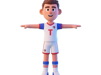 Soccer star soccer player man game character 3d model