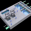 Industrial Liquid Handling Equipment With Inlet Valves Drain Valves And Blue Control Components For Efficient Operation