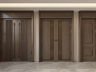 New Chinese Double Door 3d model