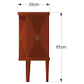 Traditional Wooden Sideboard Cabinet With Diamond Pattern Doors And Brass Handles
