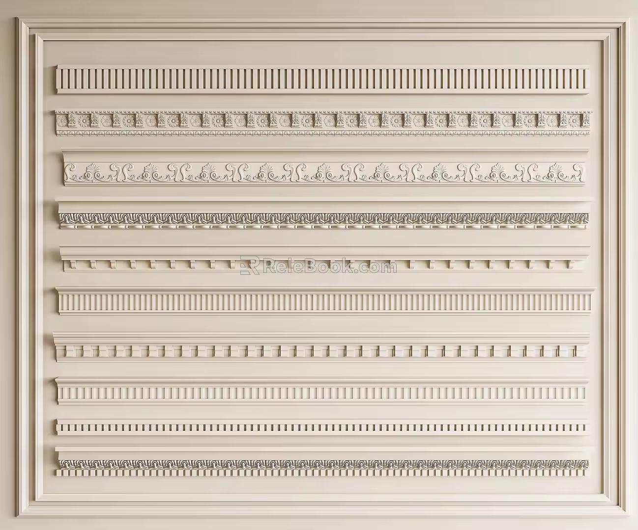 French plaster line plaster line combination 3d model