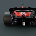 Red Ferrari Racing Car Aerodynamic Exterior Design With Black Accents And Wheels