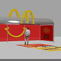 McDonalds M Shaped Sign Xiamen Pai Te Red Backdrop Ground Promotional Graphics Photo Spot