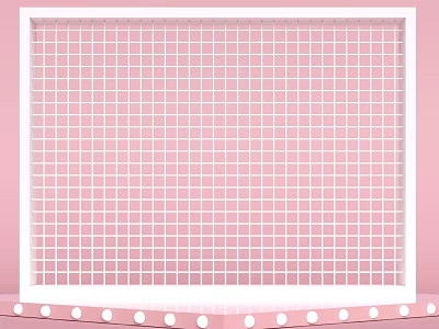 Modern Commercial Equipment White Grid Frame with Pink Background and Bottom Round Lights 3d model