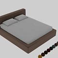 Modern Upholstered Double Bed With White Mattress And Multiple Color Options