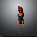Colorful Handcrafted Parrot Sculpture With Red Head And Vibrant Feathers On Base