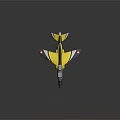 Yellow and Black Model Airplane with Sleek Aerodynamic Design and Cockpit Details