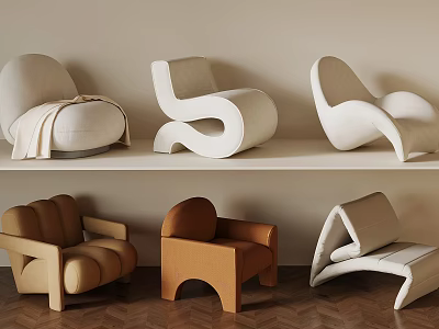Modern Chair Designs With Various Styles And Color Options On 3d model
